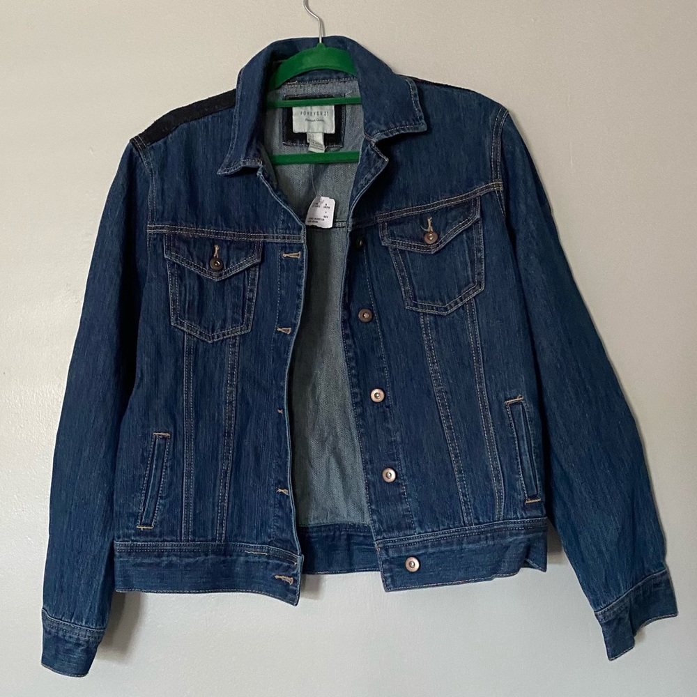 forever 21 denim jacket with lace